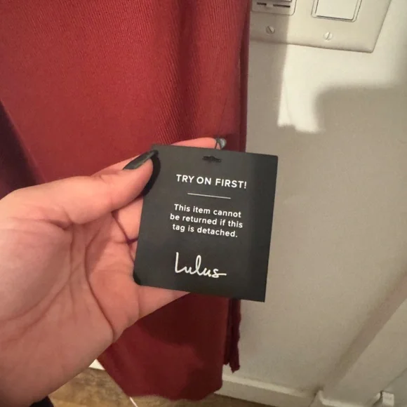 NWT Lulus Pure Attractions Burgundy One Shoulder Ribbed Midi Dress - Picture 8 of 8